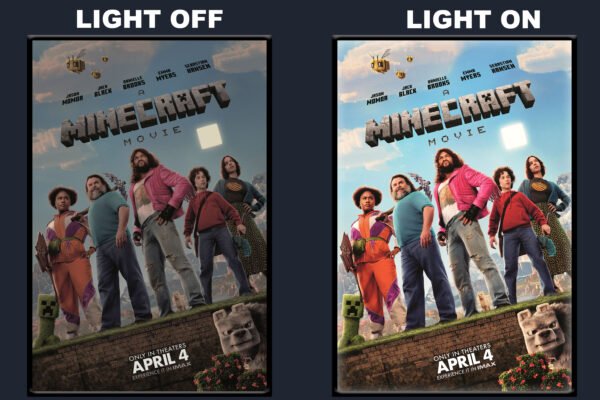 A Minecraft Movie LED Backlit Poster Frame – Movie Display