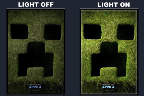 A Minecraft Movie LED Backlit Poster Frame – Movie Display
