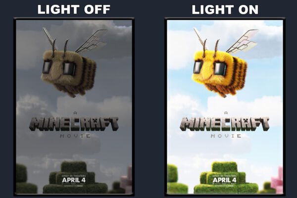 A Minecraft Movie LED Backlit Poster Frame – Movie Display