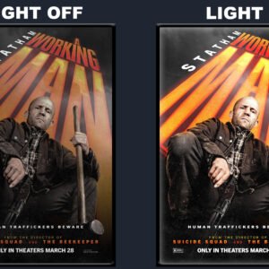 A Working Man LED Backlit Poster Frame – Statham Promo Pose Wall Art Display
