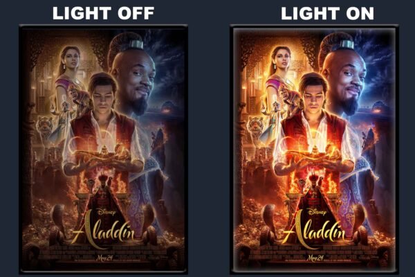 Aladdin LED Backlit Poster Frame – Disney Fantasy Adventure Movie Art