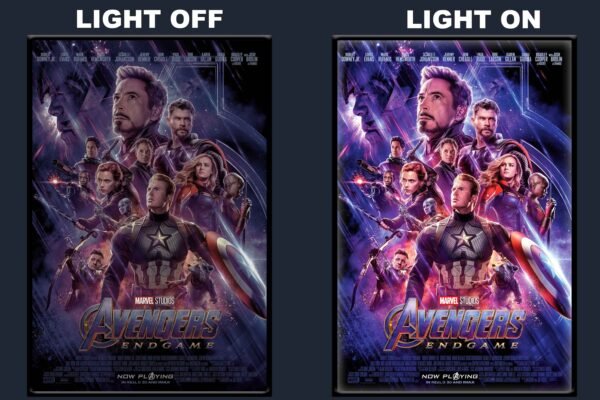 Avengers Endgame LED Backlit Poster Frame – Marvel Superhero Action Wall Art