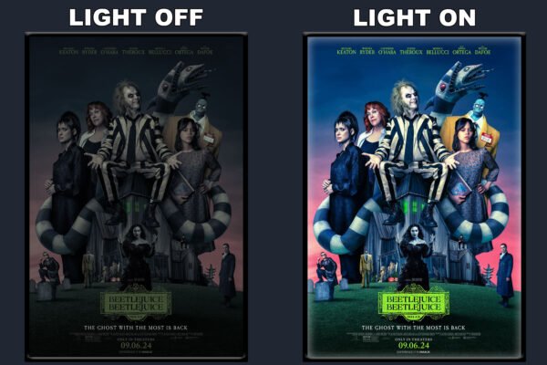 Beetlejuice Beetlejuice LED Backlit Poster Frame – Movie Display