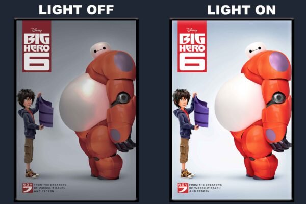 Big Hero 6 LED Backlit Poster Frame – Animated Superhero Adventure Wall Art