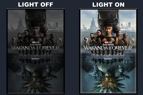 Black Panther Wakanda Forever Copy LED Backlit Poster Frame – Movie Display