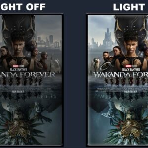 Black Panther: Wakanda Forever LED Backlit Poster Frame – Marvel Superhero Action Wall Art