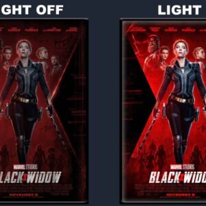 Black Widow LED Backlit Poster Frame – Marvel Superhero Action Wall Art