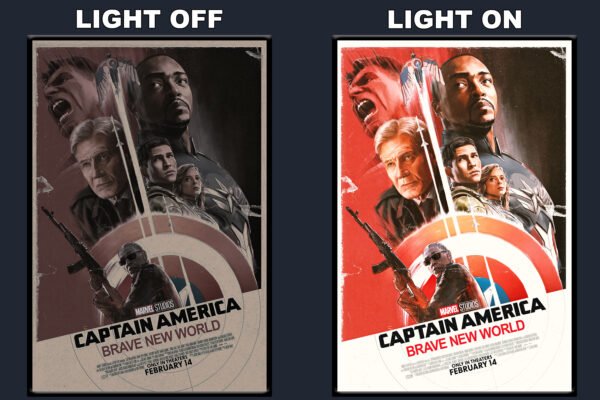 Captain America Brave New World LED Backlit Poster Frame – Movie Display