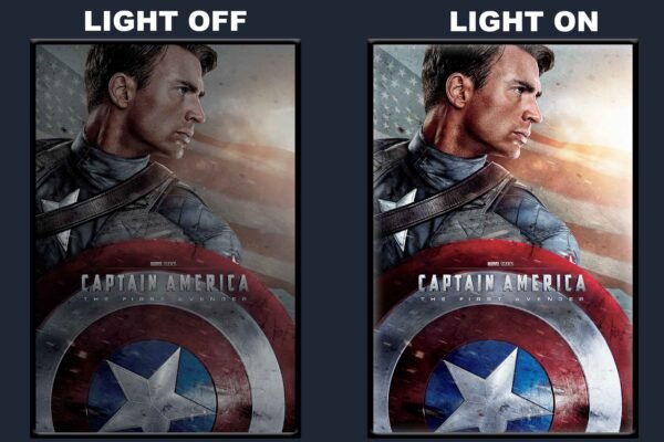 Captain America: The First Avenger LED Backlit Poster Frame – Marvel Superhero Action Wall Art