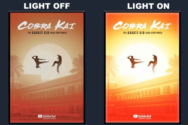 Cobra Kai LED Backlit Poster Frame – Karate Action TV Series Wall Art