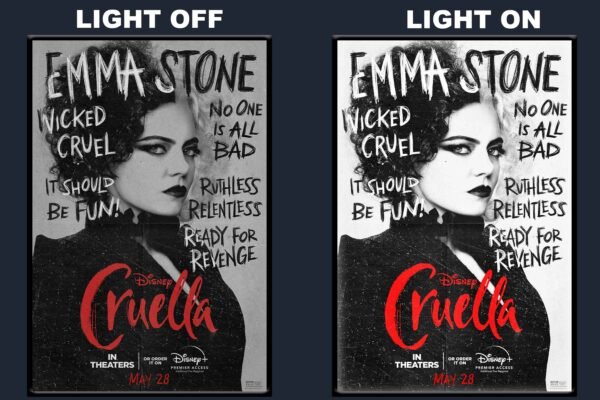 Cruella LED Backlit Poster Frame – Fashion Crime Drama Movie Display