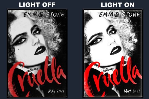 Cruella LED Backlit Poster Frame – Fashion Crime Drama Movie Display
