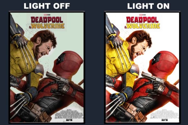 Deadpool & Wolverine LED Backlit Poster Frame – Marvel Superhero Action Wall Art