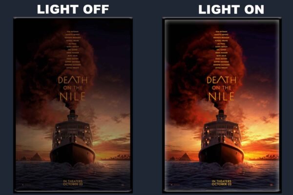 Death On The Nile LED Backlit Poster Frame – Mystery Crime Thriller Wall Art