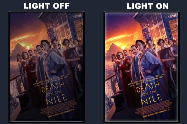 Death On The Nile LED Backlit Poster Frame – Mystery Crime Thriller Wall Art