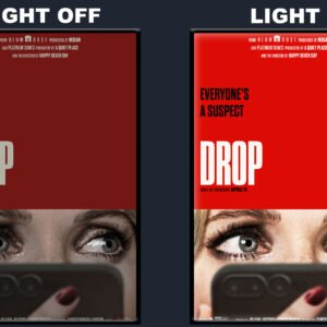 Drop LED Backlit Poster Frame – Woman Holding Phone Wall Art Display