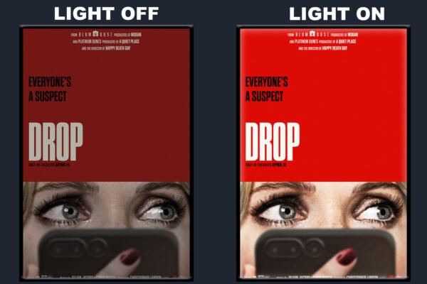 Drop LED Backlit Poster Frame – Woman Holding Phone Wall Art Display