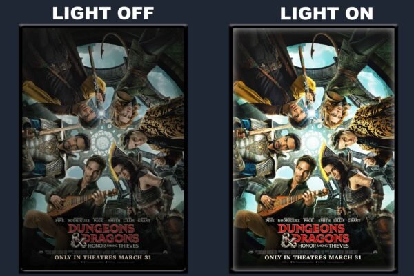 Dungeons & Dragons: Honor Among Thieves LED Backlit Poster Frame – Fantasy Adventure Movie Art