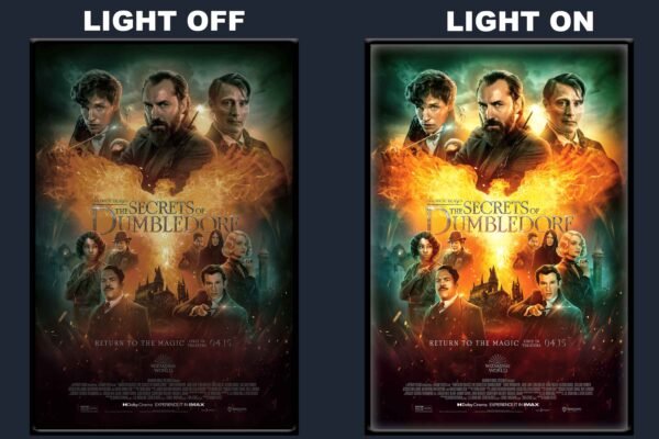 Fantastic Beasts: The Secrets Of Dumbledore LED Backlit Poster Frame – Wizarding World Fantasy Movie Art
