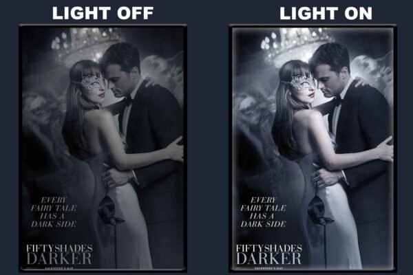 Fifty Shades Darker LED Backlit Poster Frame – Romantic Drama Movie Art