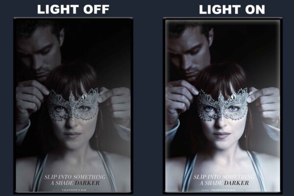 Fifty Shades Darker LED Backlit Poster Frame – Romantic Drama Movie Art