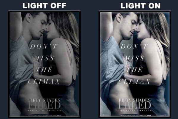 Fifty Shades Freed LED Backlit Poster Frame – Romantic Drama Movie Art