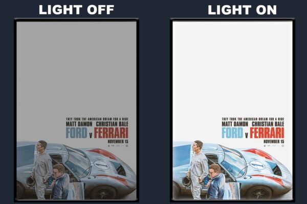 Ford V Ferrari LED Backlit Poster Frame – Racing Sports Drama Wall Art