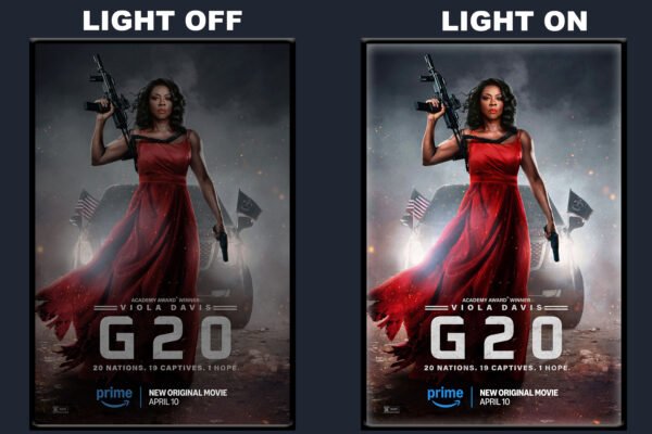 G20 LED Backlit Poster Frame – Viola Davis with Weapons Wall Art Display