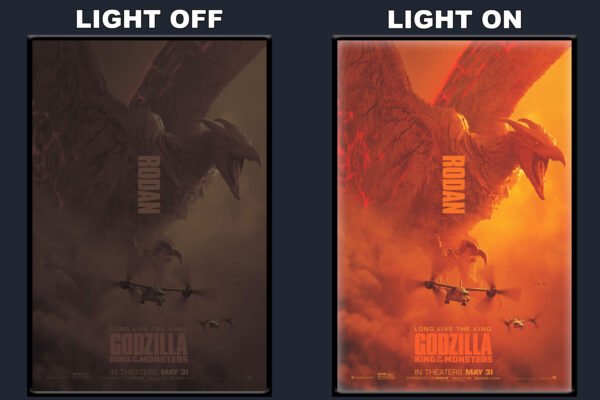 Godzilla King Of The Monsters LED Backlit Poster Frame – Movie Display