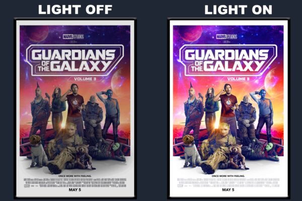 Guardians Of The Galaxy Vol. 3 LED Backlit Poster Frame – Marvel Superhero Action Wall Art