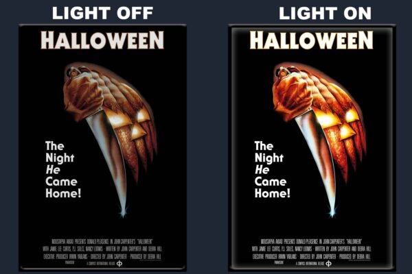 Halloween LED Backlit Poster Frame – Original Slasher Horror Classic Wall Art