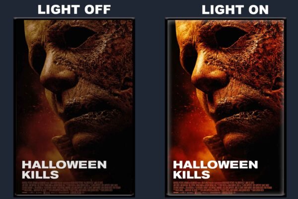 Halloween Kills LED Backlit Poster Frame – Classic Horror Thriller Movie Poster Display