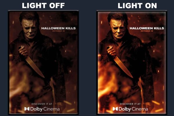 Halloween Kills LED Backlit Poster Frame – Classic Horror Thriller Movie Poster Display
