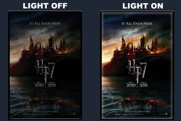 Harry Potter And The Deathly Hallows Part I LED Backlit Poster Frame – Wizarding World Fantasy Movie Art
