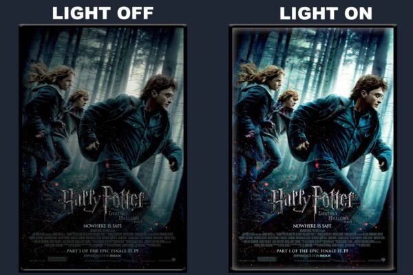 Harry Potter And The Deathly Hallows Part I LED Backlit Poster Frame – Wizarding World Fantasy Movie Art