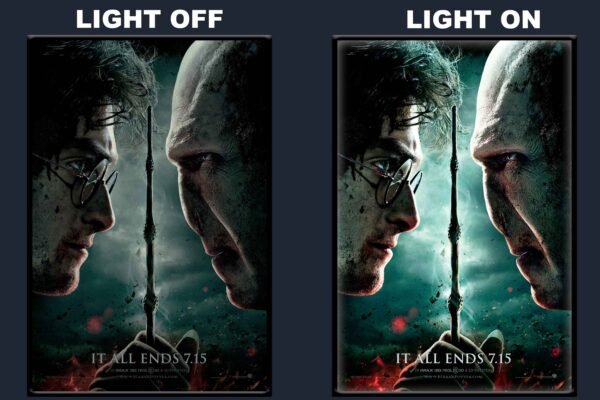 Harry Potter And The Deathly Hallows Part II LED Backlit Poster Frame – Wizarding World Fantasy Movie Art