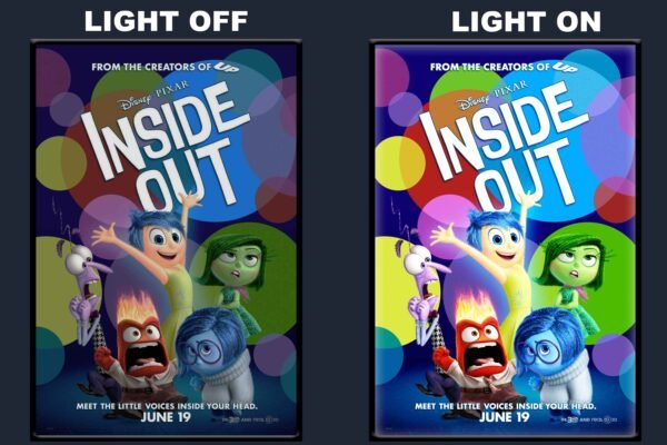 Inside Out LED Backlit Poster Frame – Pixar Animated Family Movie Art