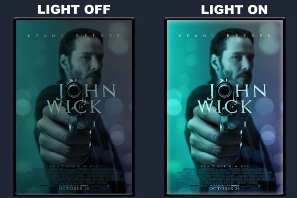 John Wick LED Backlit Poster Frame – Action Thriller Movie Art