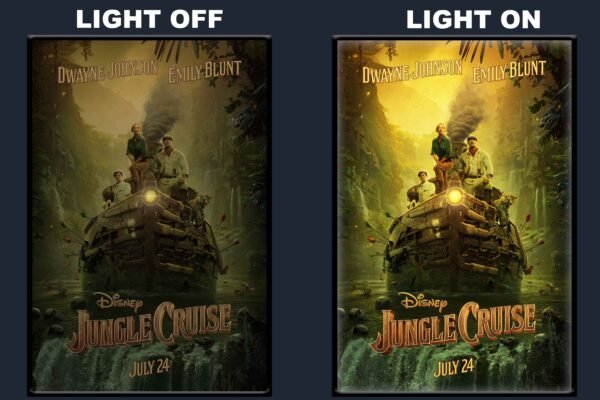 Jungle Cruise LED Backlit Poster Frame – Disney Adventure Fantasy Movie Art