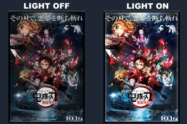 Kimetsu No Yaiba: Mugen Ressha Hen LED Backlit Poster Frame – Anime Action Fantasy Wall Art