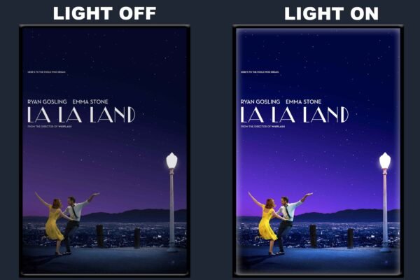La La Land LED Backlit Poster Frame – Romantic Musical Drama Movie Art