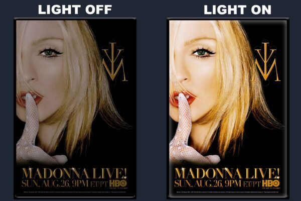 Madonna Live LED Backlit Poster Frame – Concert Pop Music Event Poster Art
