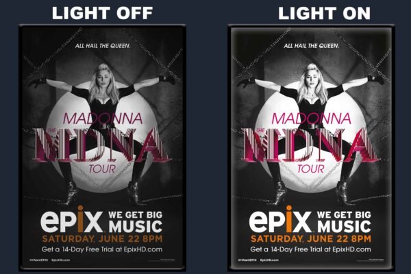 Madonna The MDNA Tour LED Backlit Poster Frame – Concert Music Event Poster Art