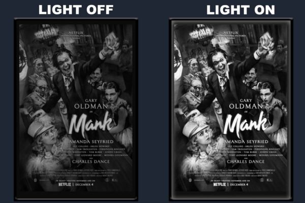 Mank LED Backlit Poster Frame – Classic Hollywood Drama Movie Art