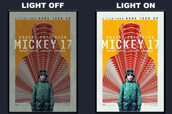 Mickey 17 LED Backlit Poster Frame – Vertical Clone Rows Wall Art Display