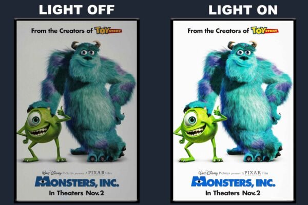 Monsters Inc LED Backlit Poster Frame – Animated Family Adventure Wall Decor