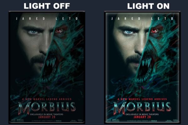 Morbius LED Backlit Poster Frame – Marvel Superhero Dark Fantasy Movie Art