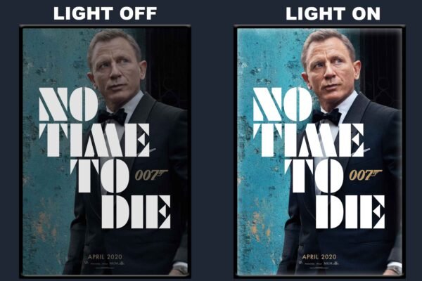 No Time To Die LED Backlit Poster Frame – James Bond Action Spy Thriller Movie Art