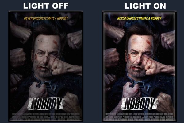 Nobody LED Backlit Poster Frame – Action Thriller Revenge Movie Art