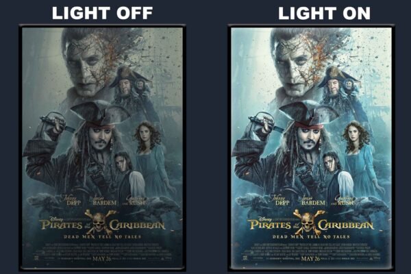 Pirates Of The Caribbean: Dead Men Tell No Tales LED Backlit Poster Frame – Fantasy Adventure Movie Art